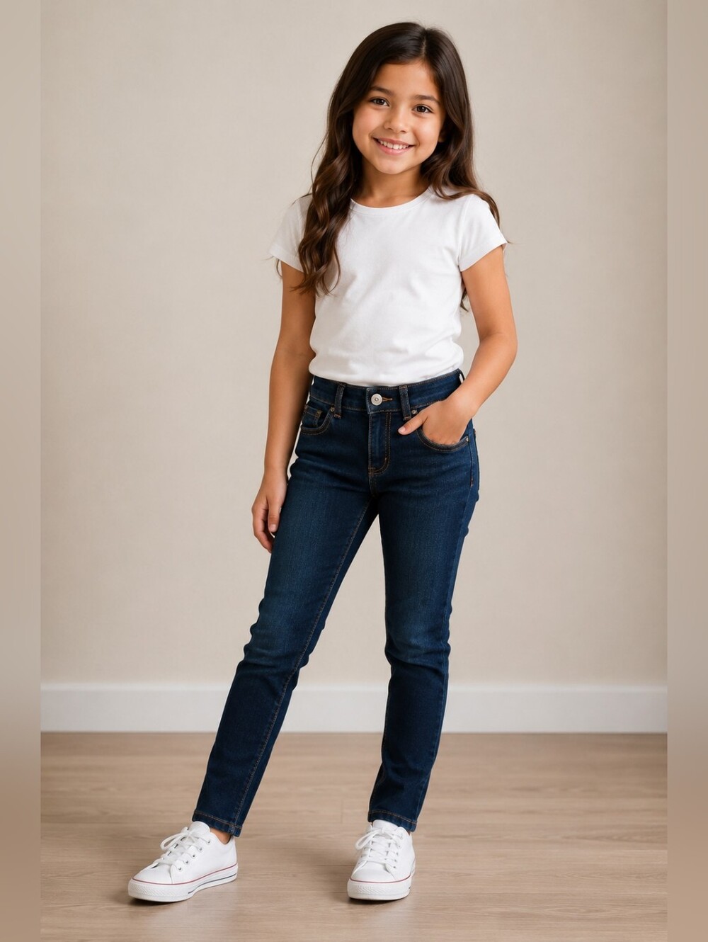 The Children's Place Girls Dark Wash Skinny Jeans Size 6X/7 Stretch Denim